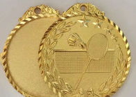 ชุบทองเหรียญโลหะกีฬาเหรียญโลหะผสมสังกะสีที่กำหนดเองสำหรับการแข่งขันแบดมินตัน